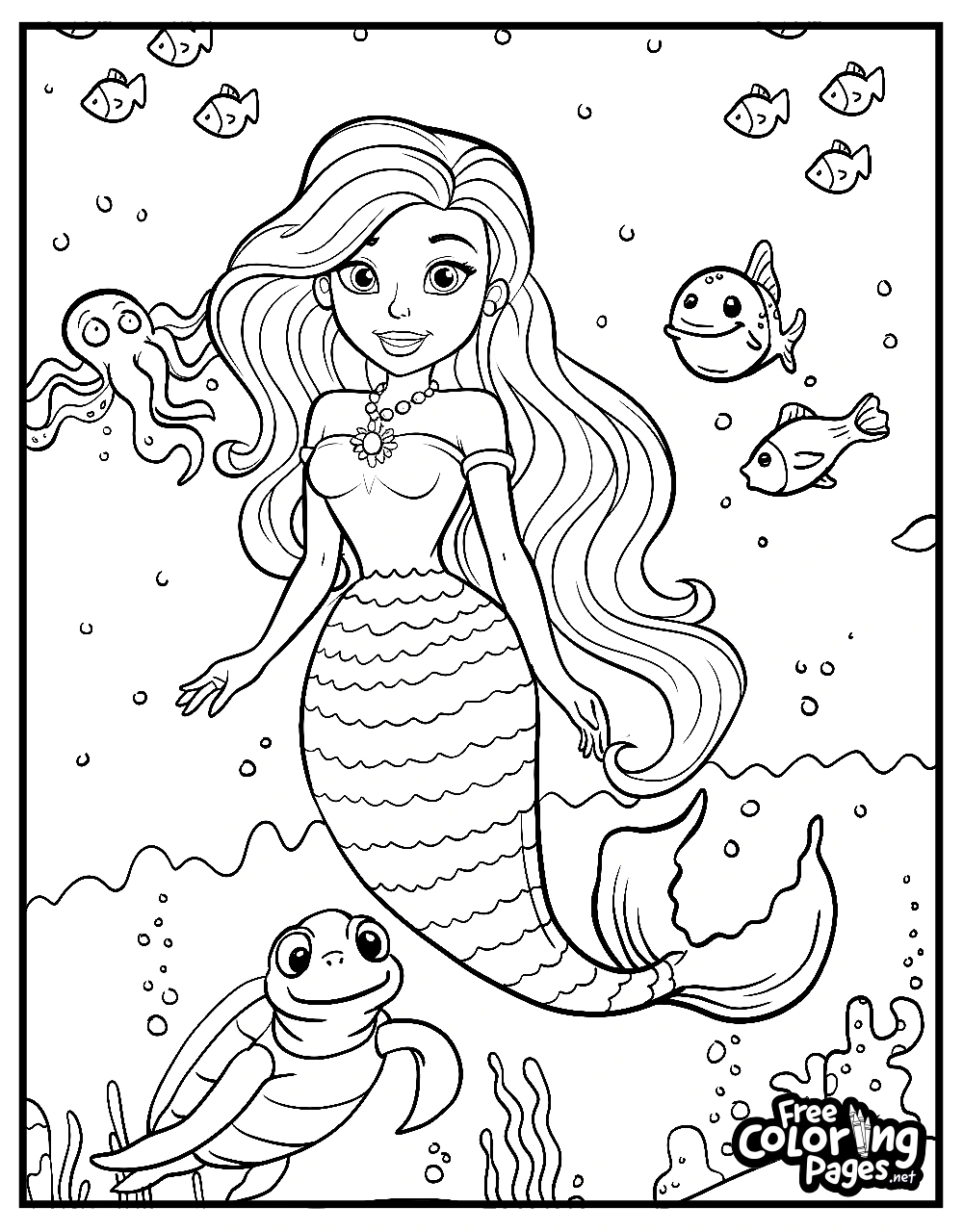 Mermaid Coloring Pages Ariel Coloring Pages FreeColoringPages Mermaid Coloring Pages Ariel Coloring Pages FreeColoringPages