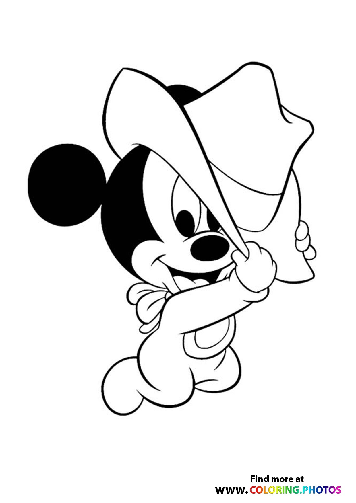 Mickey Mouse Baby Cowboy Coloring Pages For Kids Mickey Mouse Baby Cowboy Coloring Pages For Kids