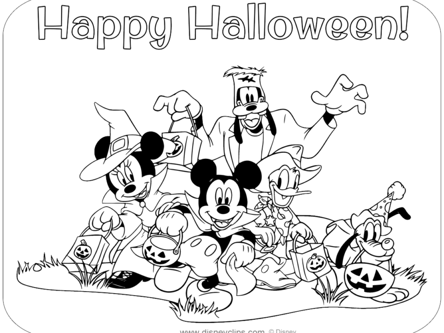 Mickey Mouse Friends Halloween Coloring Pages Disney Halloween Fun