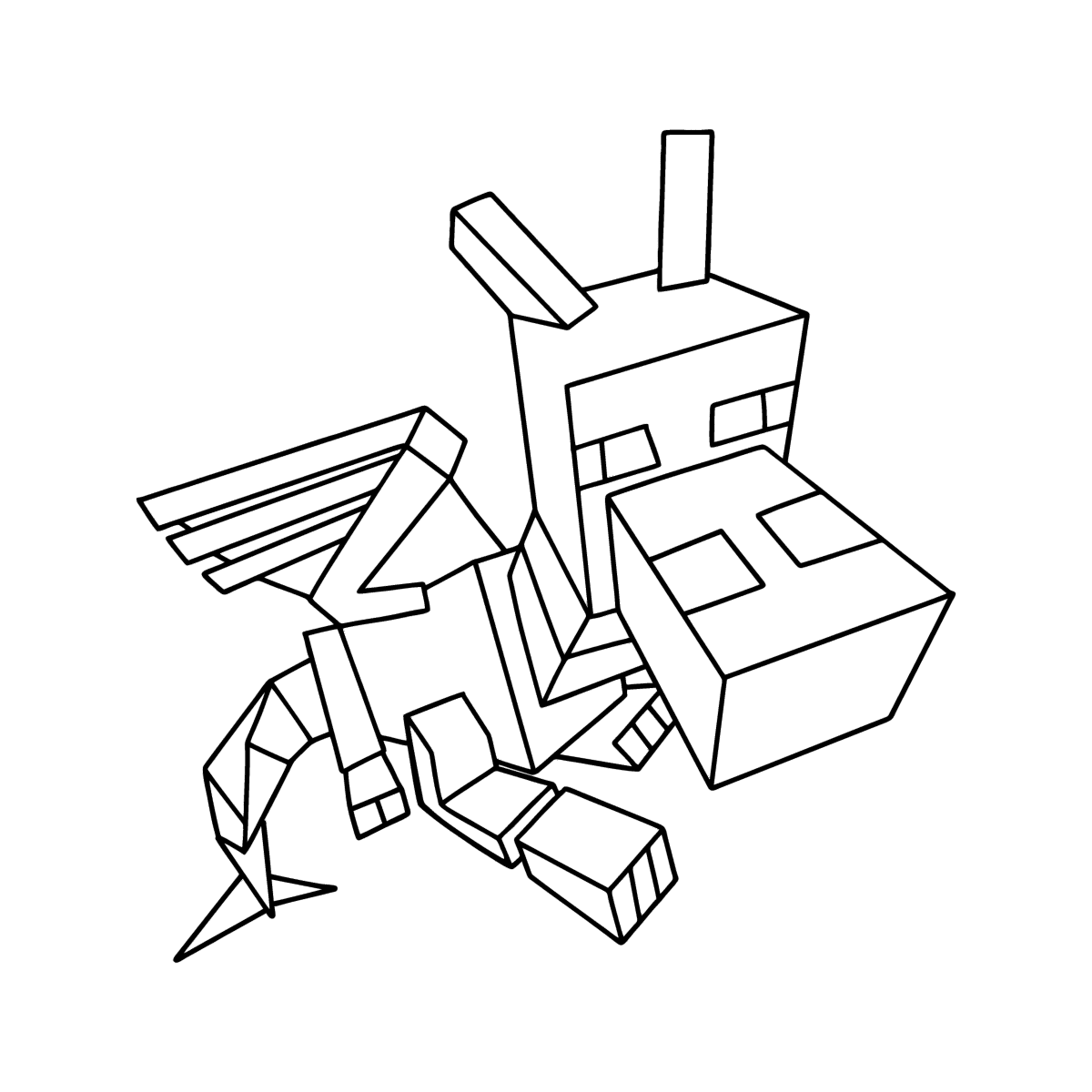 Minecraft Ender Dragon Colouring Page Online And Print For Free 