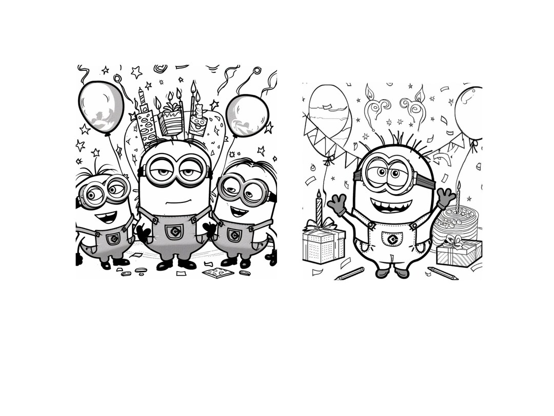 Minion Birthday Coloring Pages Printable Party Activity Boy Girl Coloring Sheets Kids Digital Download Etsy Minion Birthday Coloring Pages Printable Party Activity Boy Girl Coloring Sheets Kids Digital Download Etsy