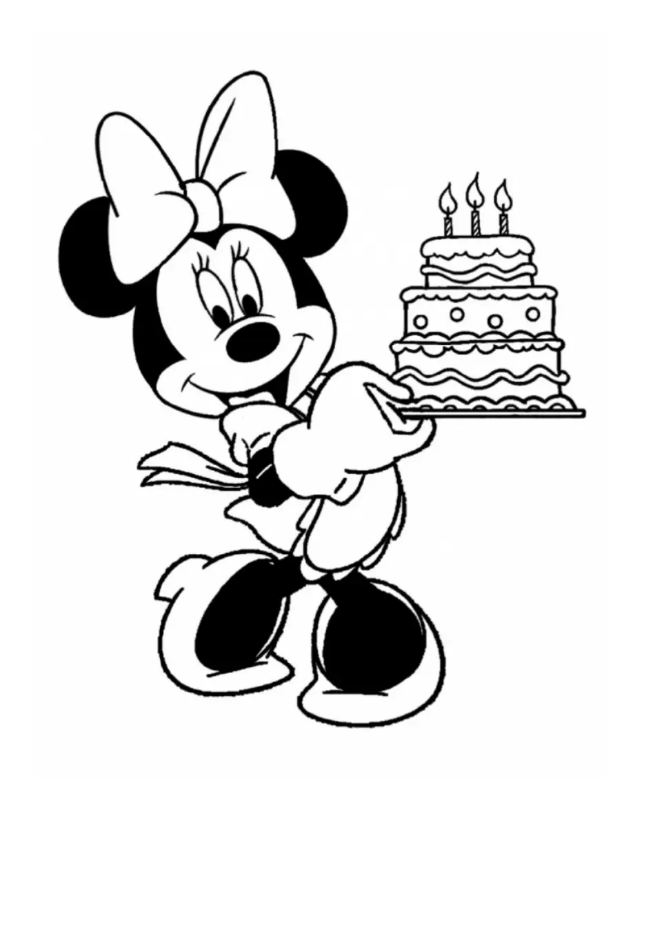 Minnie Mouse Coloring Page Birthday Cake Download Printable PDF Templateroller Minnie Mouse Coloring Page Birthday Cake Download Printable PDF Templateroller