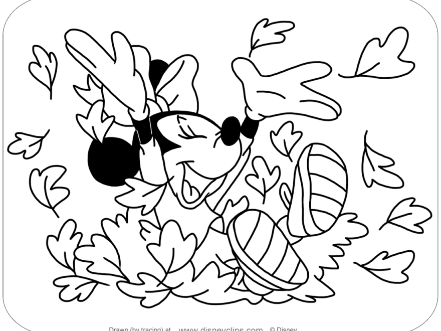Minnie Mouse Fall Winter Coloring Pages Disneyclips