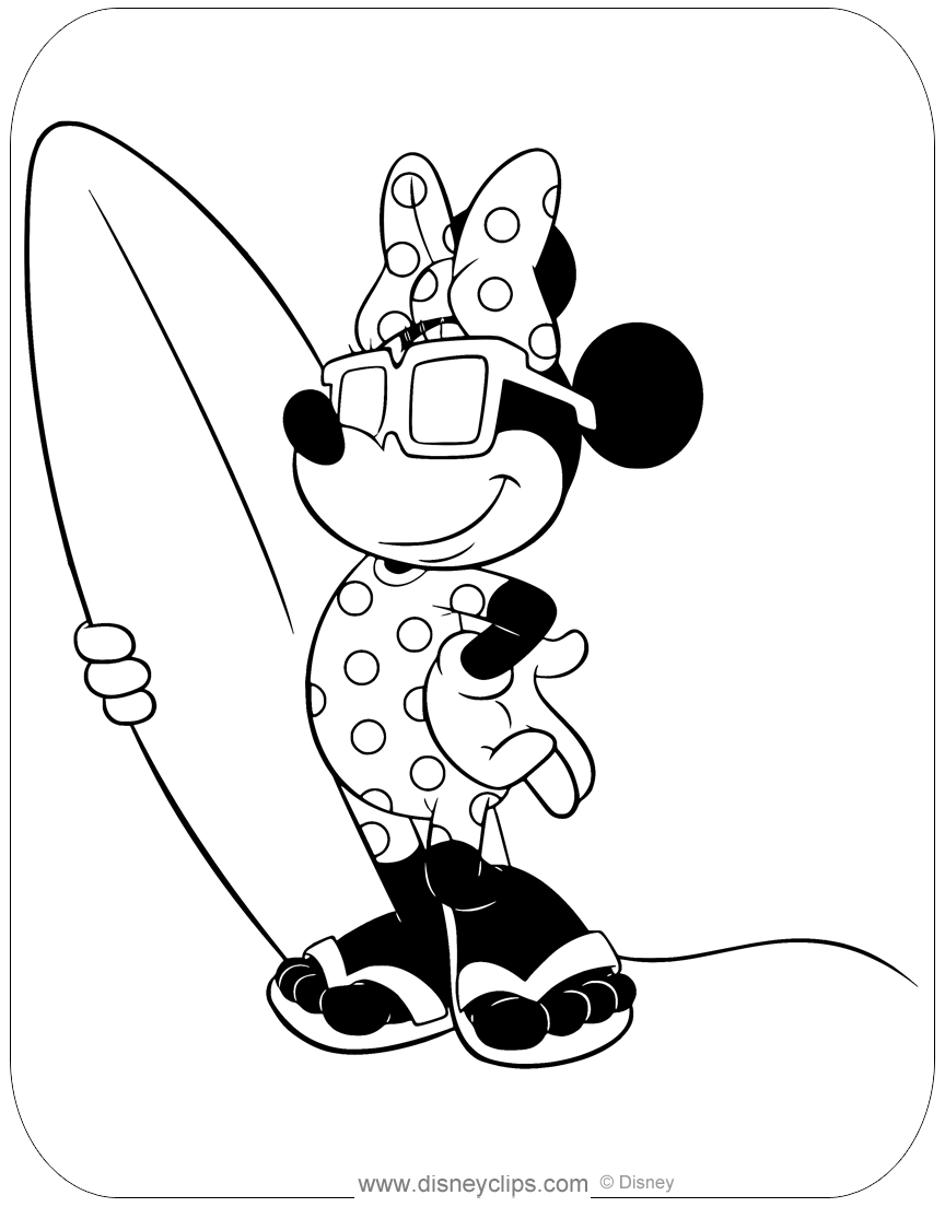 Minnie Mouse Spring Summer Coloring Pages Disneyclips