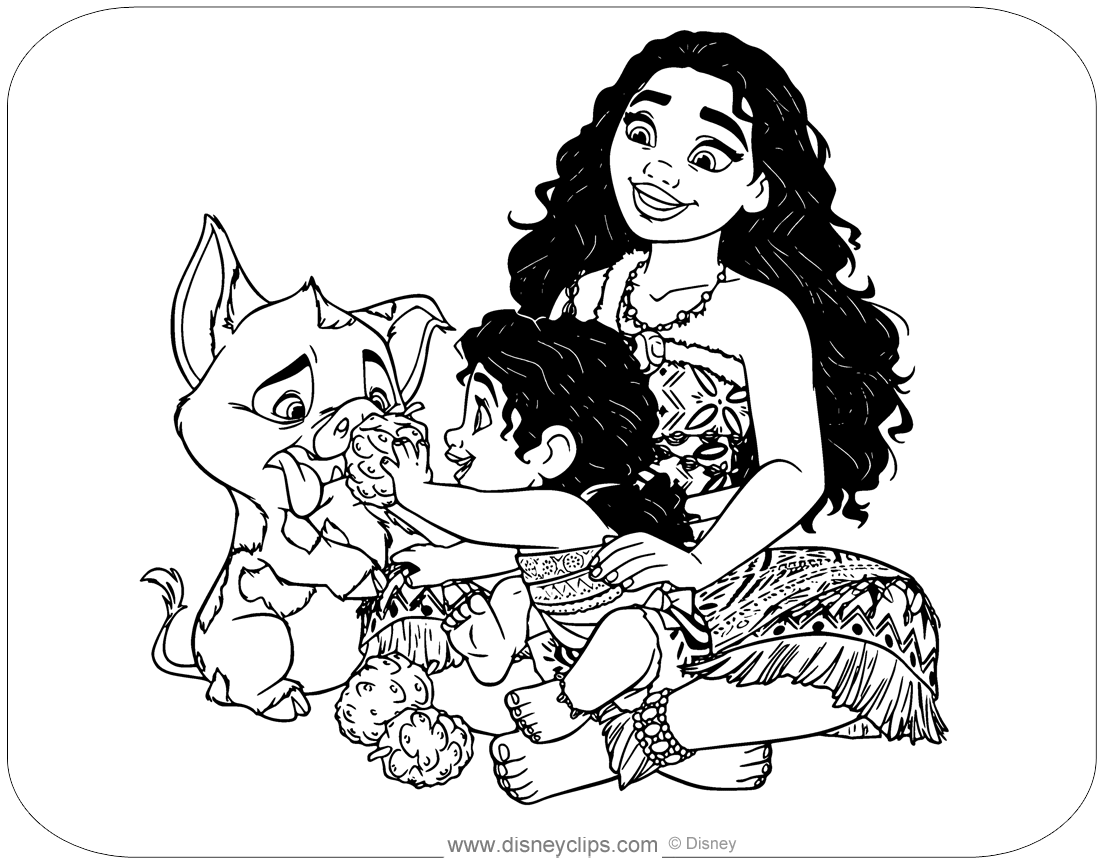Moana 2 Coloring Pages PDF Printables Disneyclips