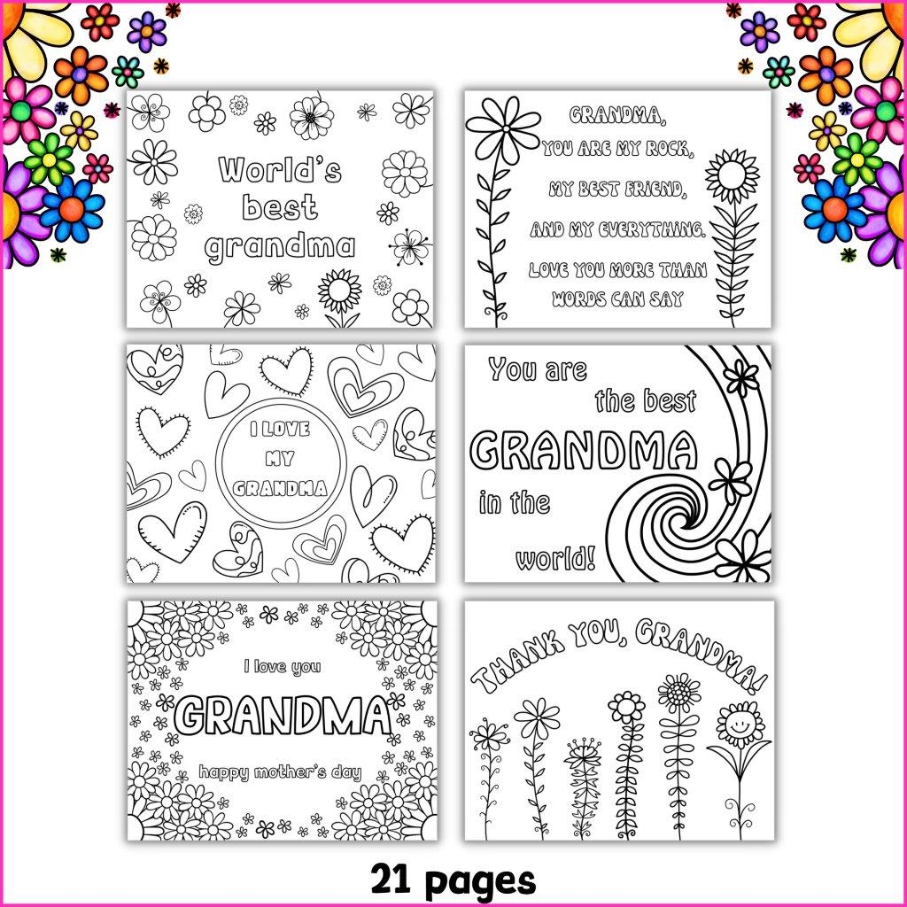 Happy Mother's Day Grandmother Coloring Pages