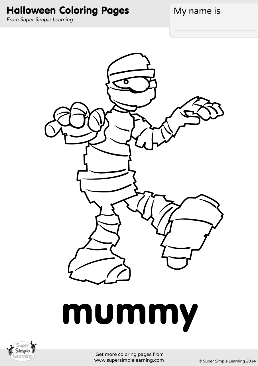 Mummy Coloring Page Super Simple Mummy Coloring Page Super Simple