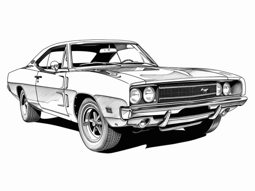 Muscle Car Coloring Pages Free Printable