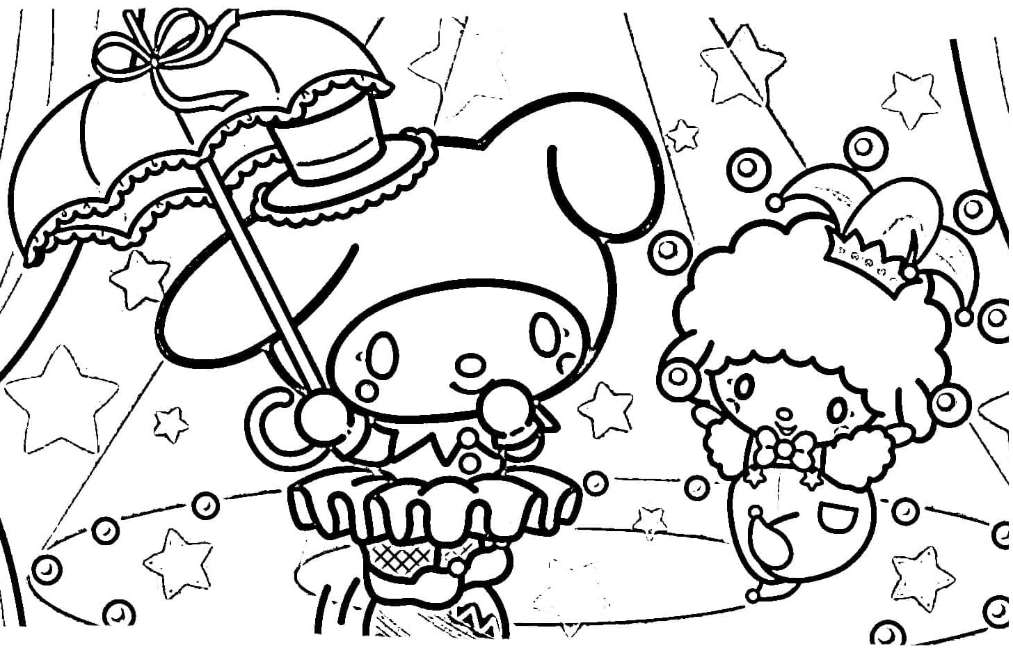 My Melody Circus Coloring Page Download Print Or Color Online For Free My Melody Circus Coloring Page Download Print Or Color Online For Free