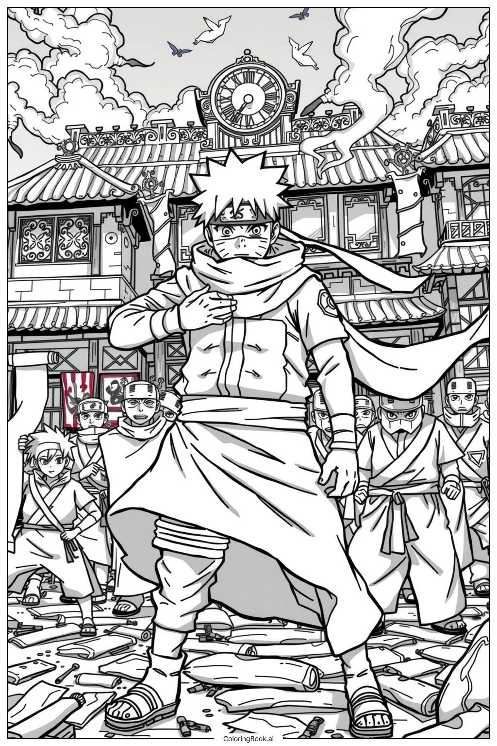 Naruto s Path To Becoming Hokage Coloring Page Free PDF PNG Printable Naruto s Path To Becoming Hokage Coloring Page Free PDF PNG Printable