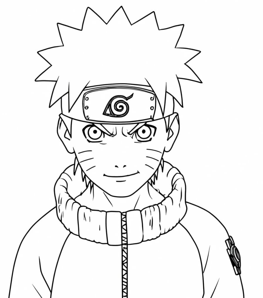 Naruto With Cool Face Coloring Page Download Print Or Color Online For Free
