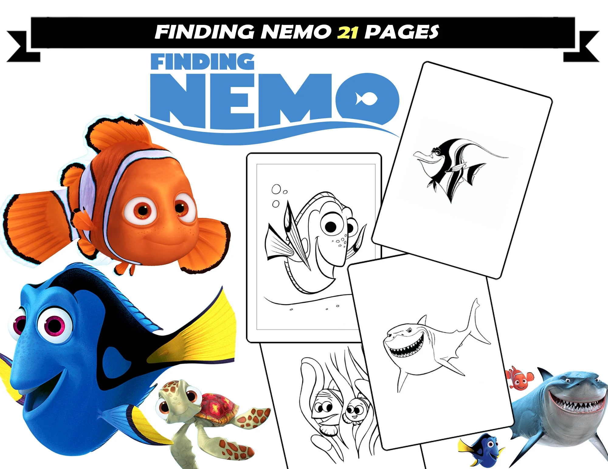 Finding Nemo Cartoon Coloring Pages Finding Nemo Cartoon Coloring Pages