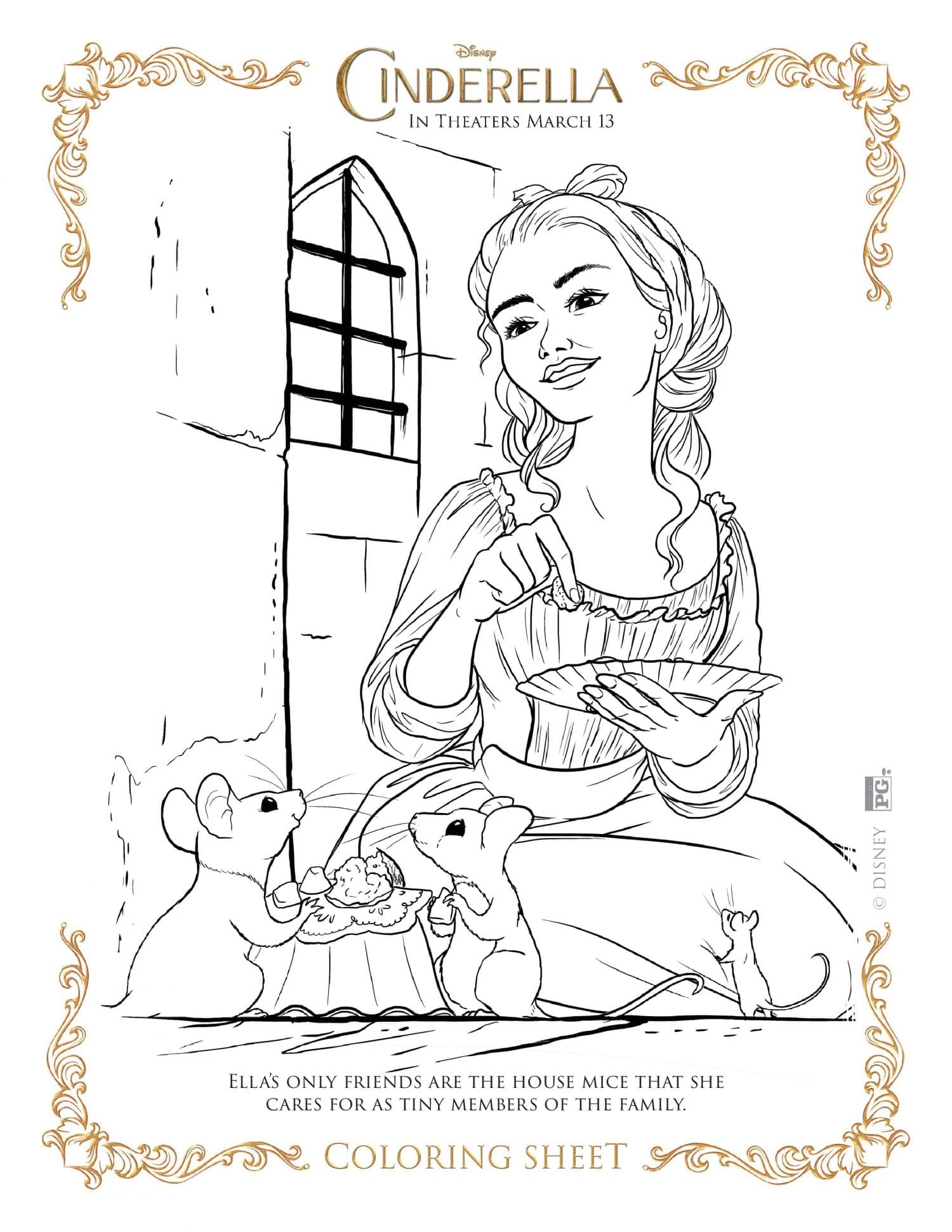NEW Disney s Cinderella Coloring Pages And Activity Sheets