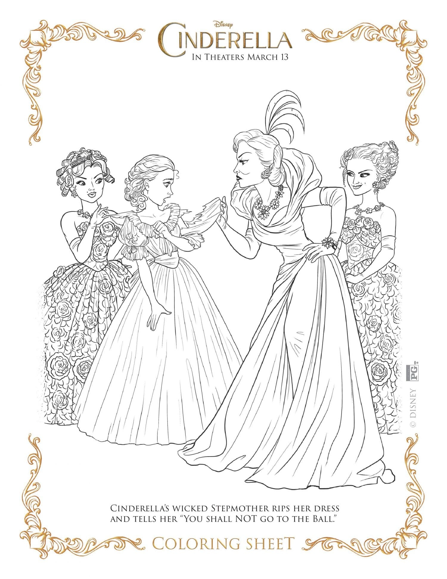 NEW Disney s Cinderella Coloring Pages And Activity Sheets