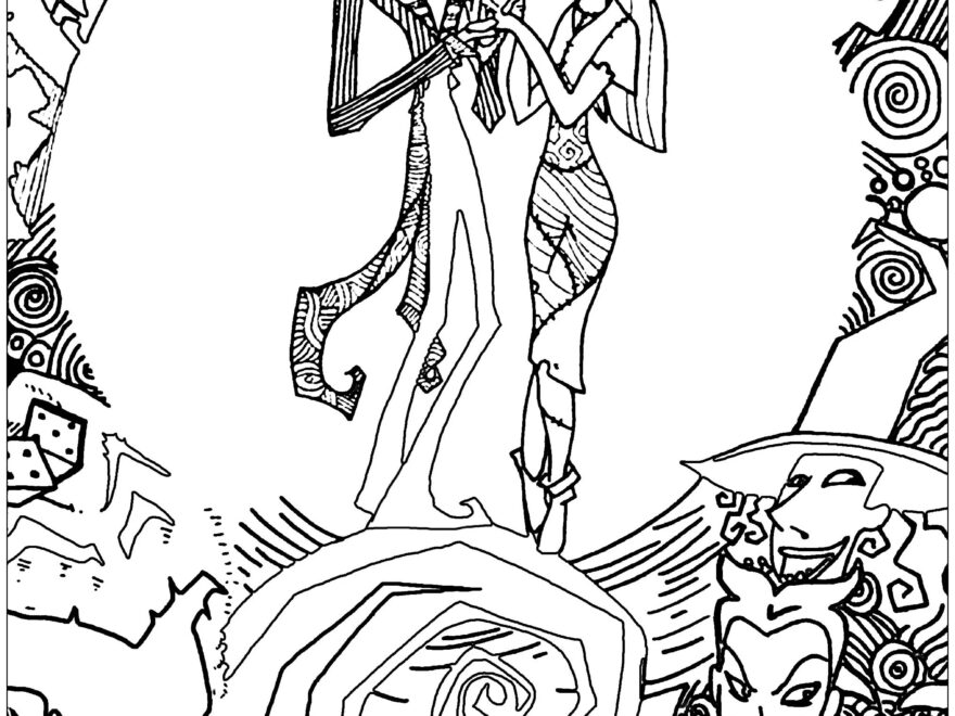 Nighmare Before Christmas With Sully Christmas Coloring Pages For Adults