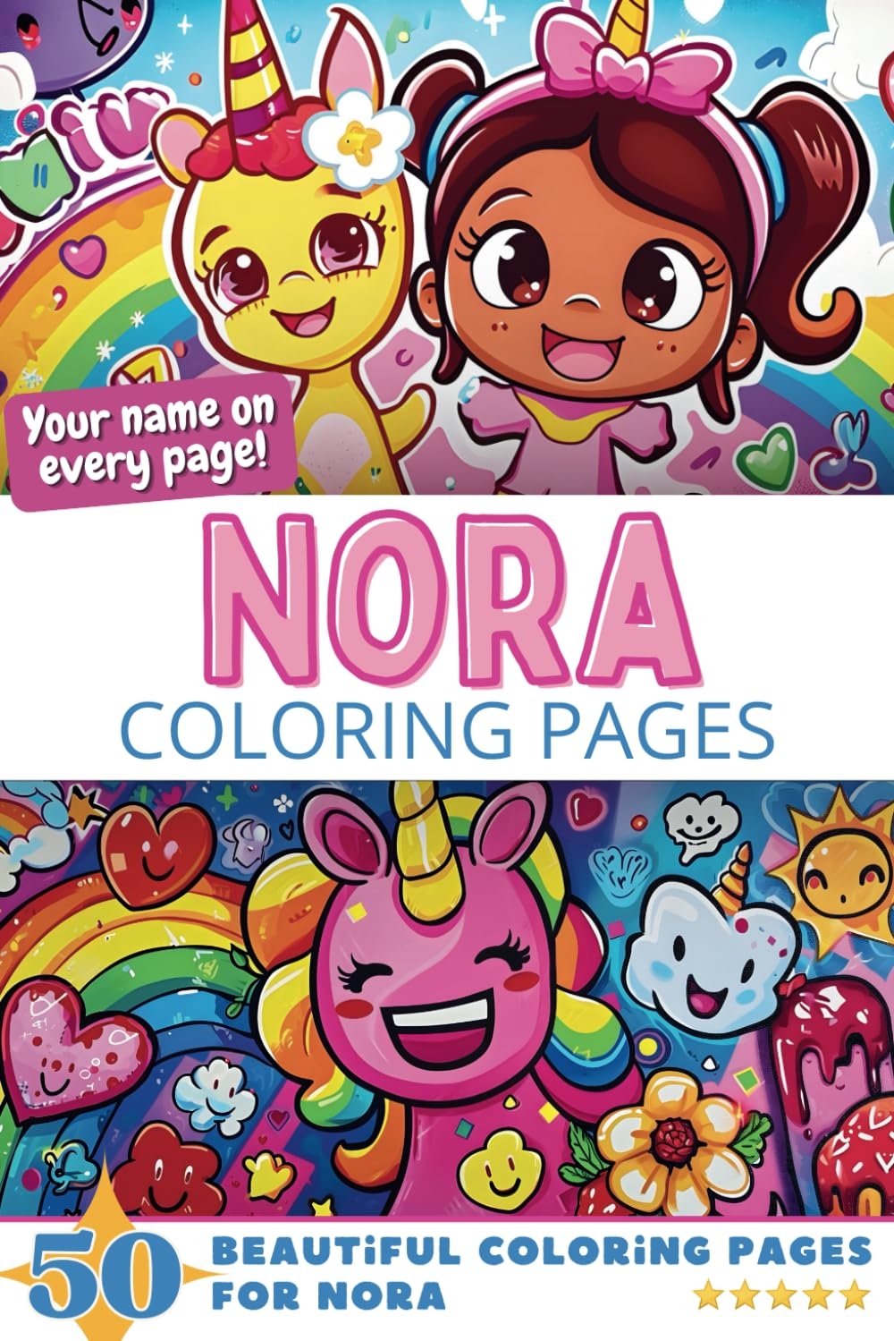 Nora Coloring Pages Wow Effect Your Name On Every Page Nora Coloring Book 6x9 50x Nora Coloring Page Fantastic Gift Publishing Pick A Page 9798851064388 Amazon Books