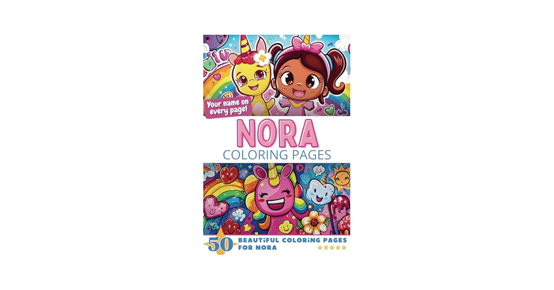 Nora Coloring Pages Wow Effect Your Name On Every Page Nora Coloring Book 6x9 50x Nora Coloring Page Fantastic Gift Publishing Pick A Page 9798851064388 Amazon Books