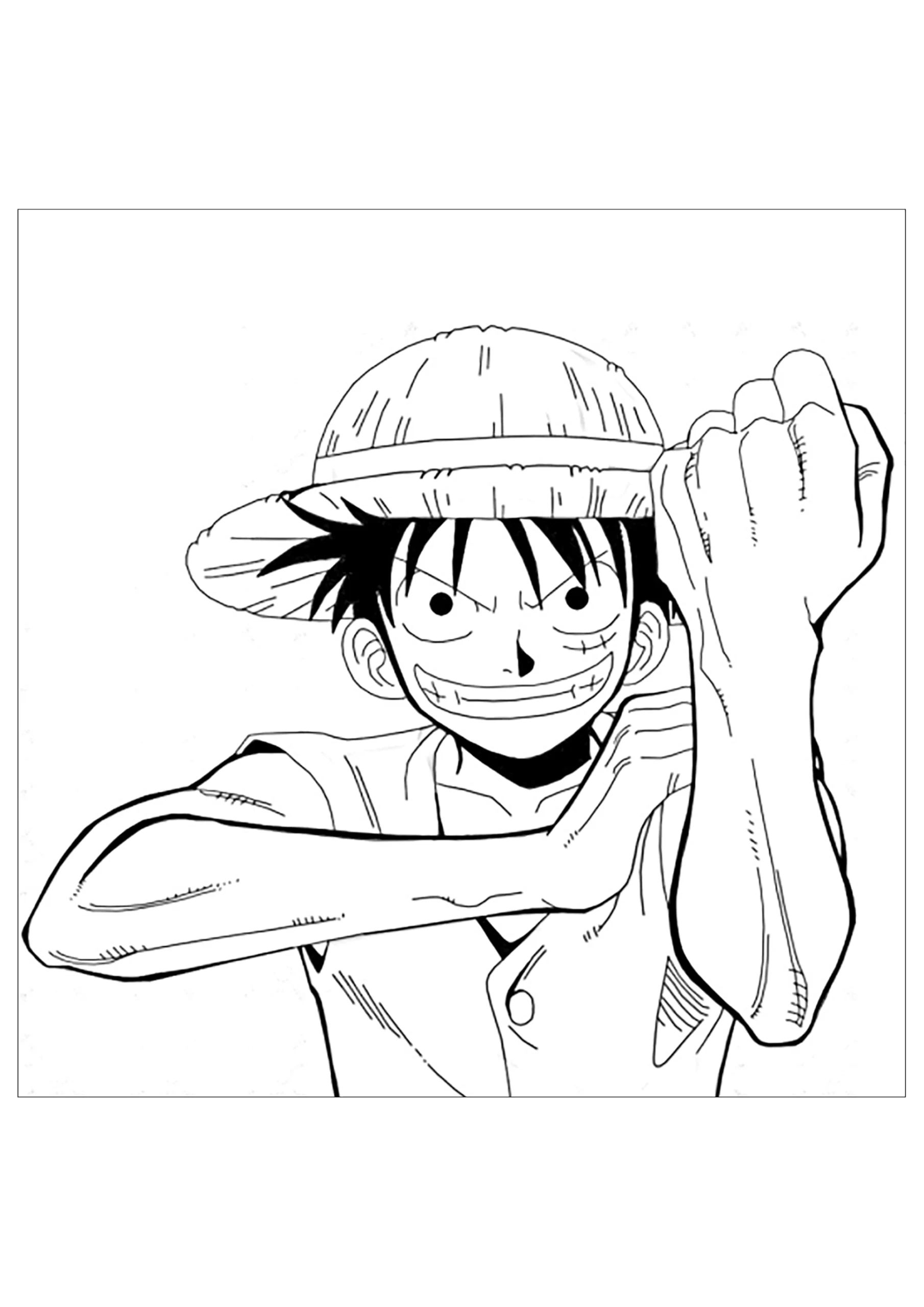 One Piece Coloring Page With Monkey D Luffy One Piece Coloring Pages