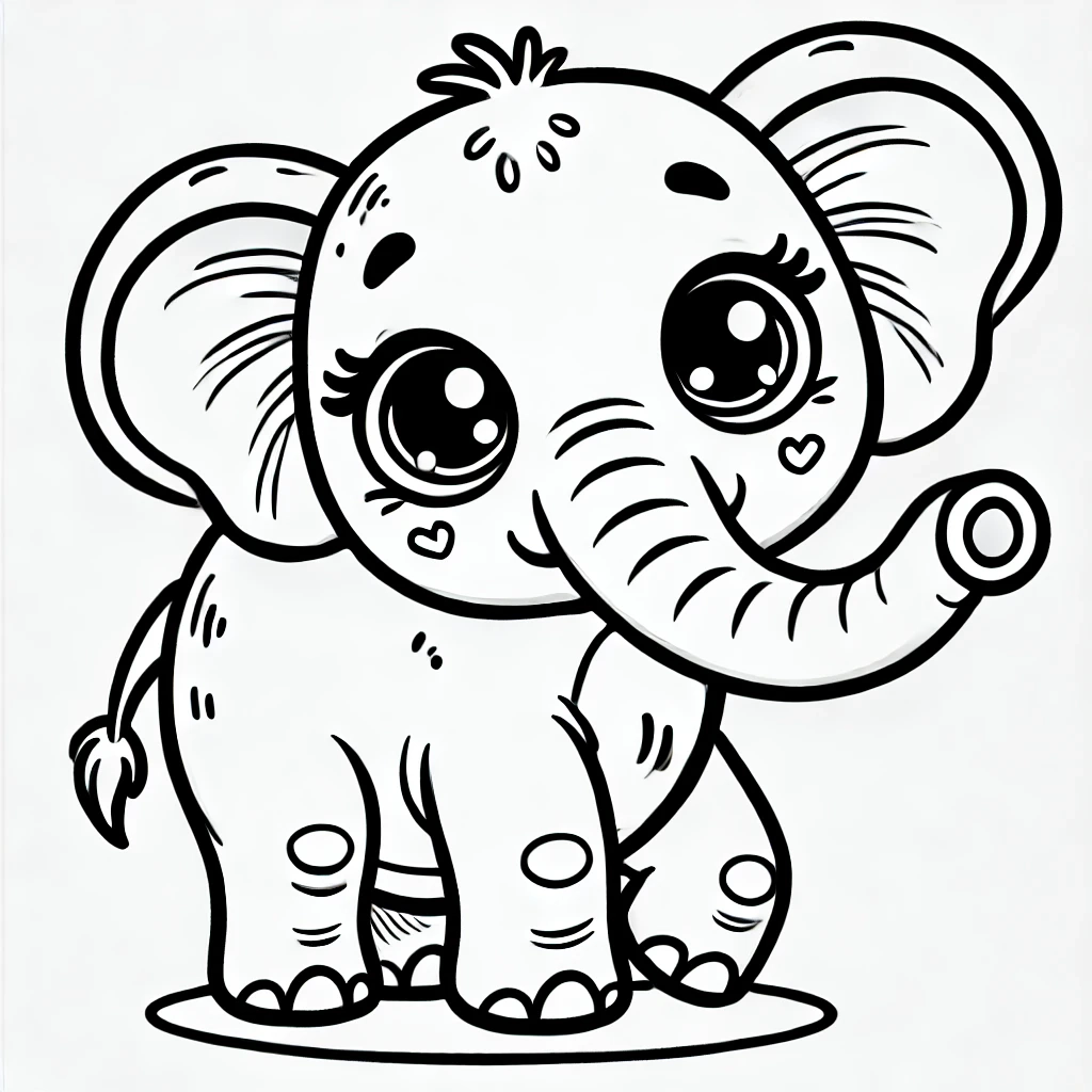 Cartoon Elephant Coloring Pages