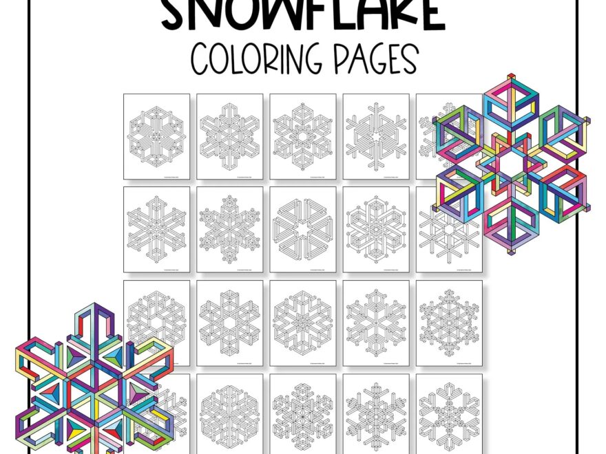 Op Art Snowflake Coloring Pages Expressive Monkey