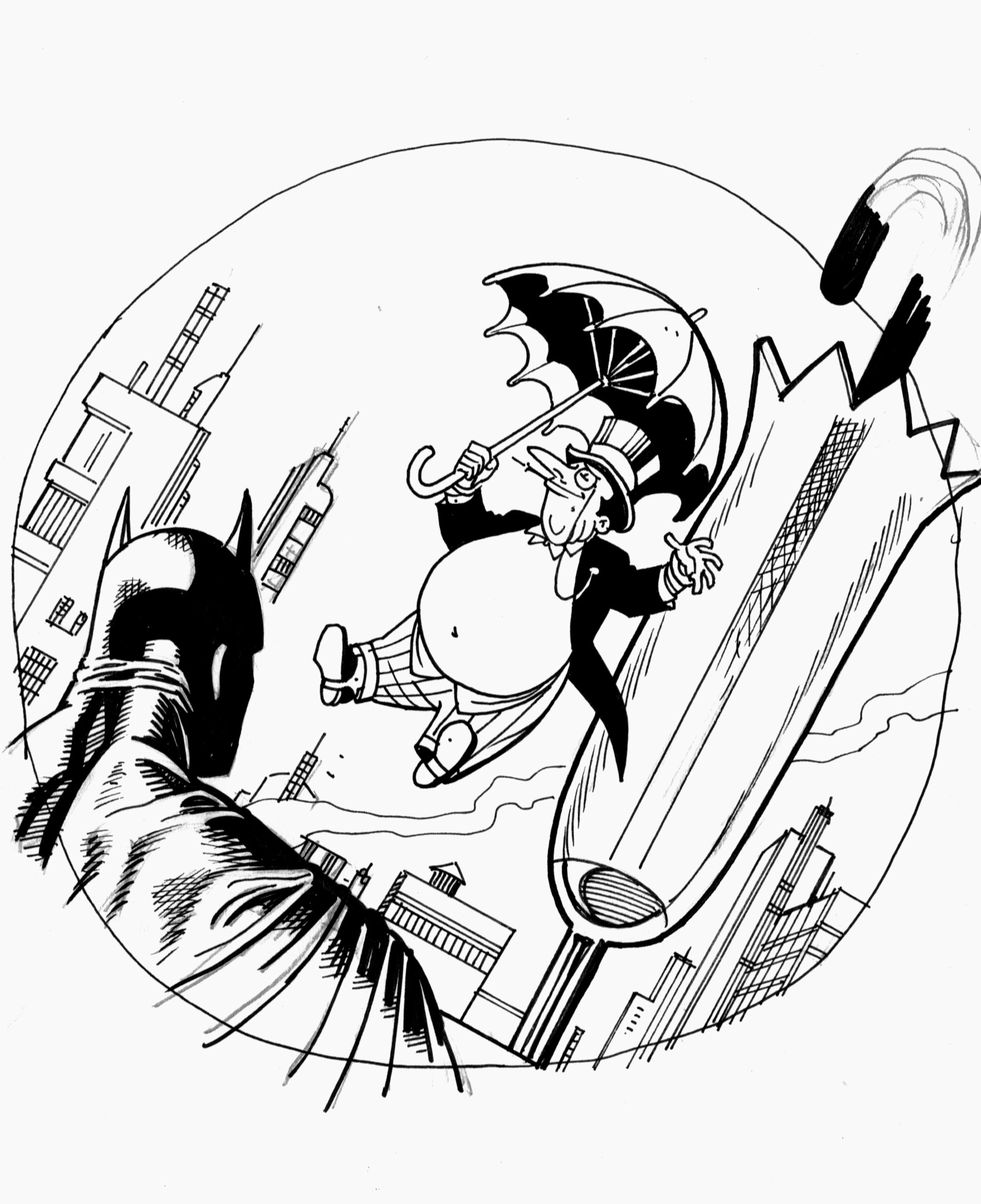 Batman Penguin Coloring Pages Batman Penguin Coloring Pages