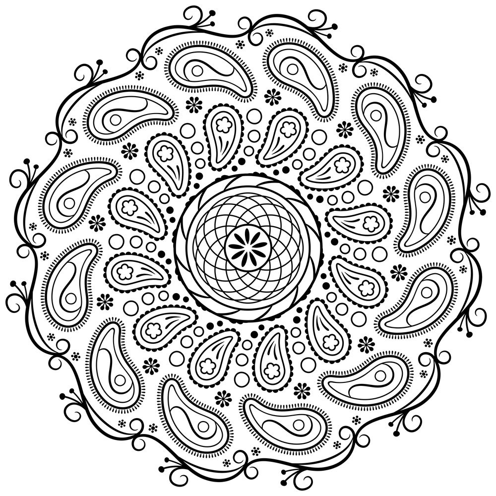 Paisley Coloring Page Free Download Behance