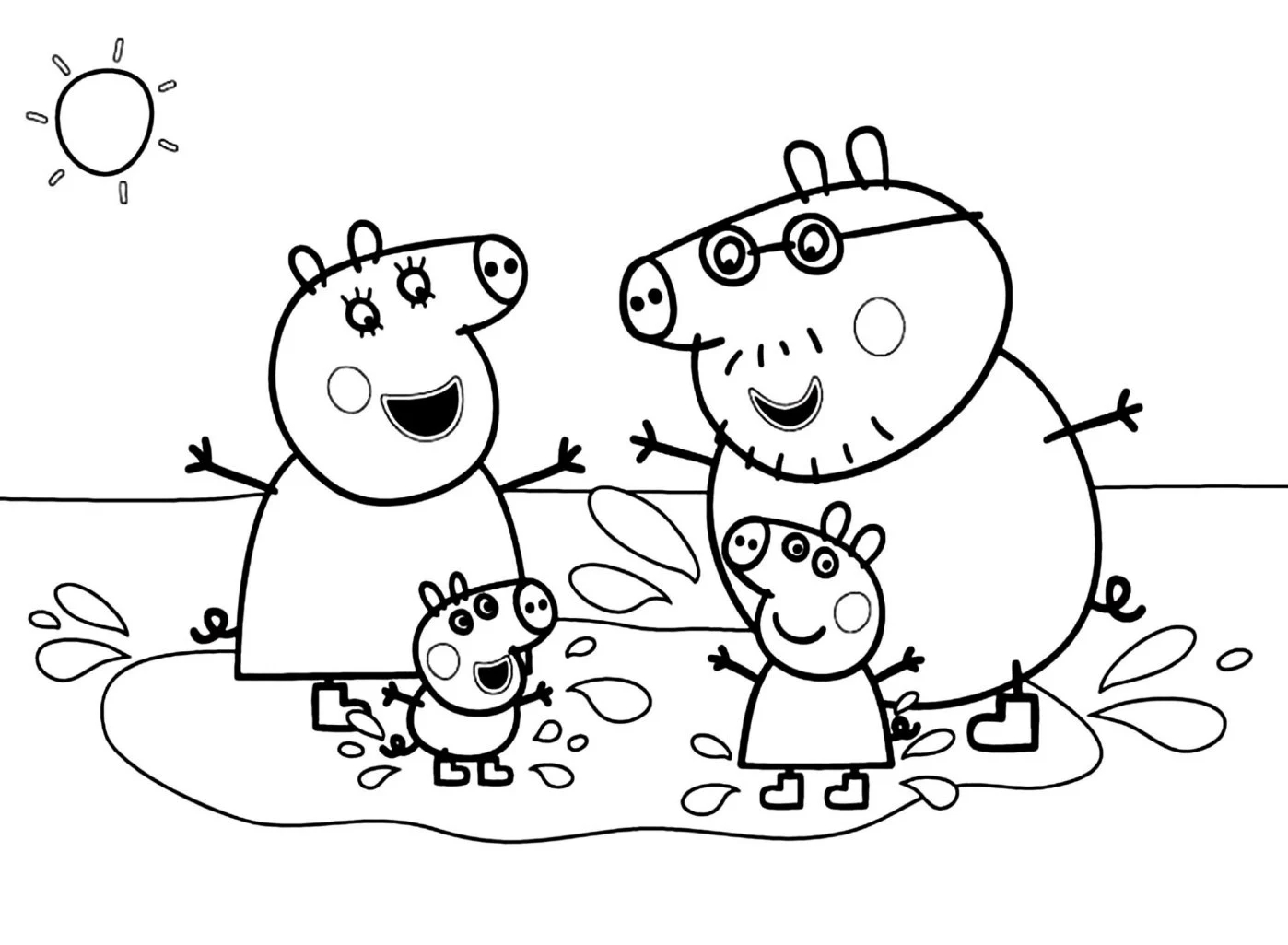Peppa Pig Coloring Book Digital Instant Download 40 Pages Etsy