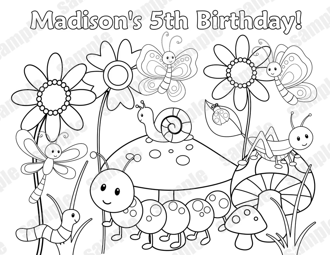Personalized Printable Bugs Insects Birthday Party Favor Childrens Kids Coloring Page Activity PDF Or JPEG File Etsy Personalized Printable Bugs Insects Birthday Party Favor Childrens Kids Coloring Page Activity PDF Or JPEG File Etsy