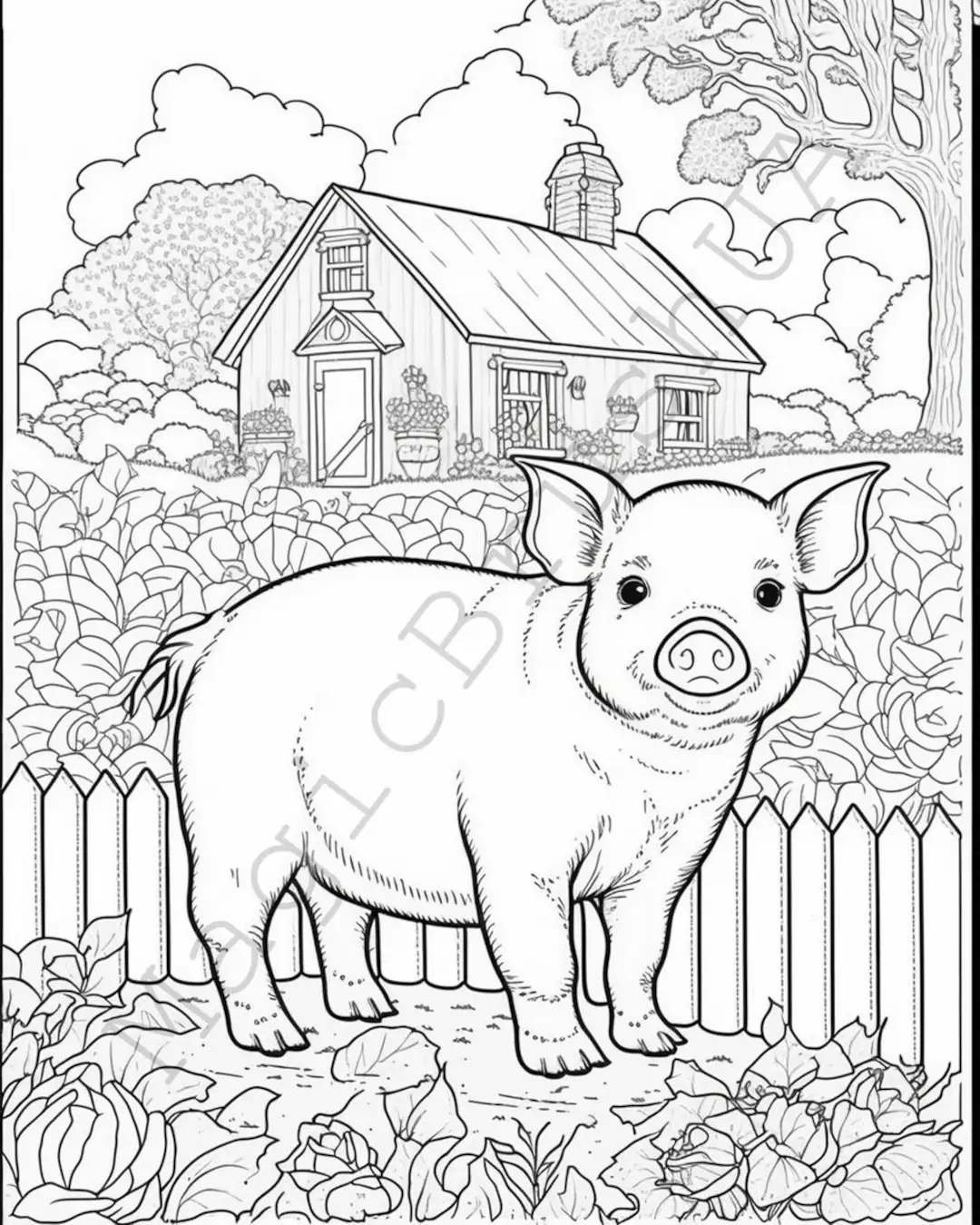 Pig Coloring Page 10 Portraits Set Page SVG Commercial Use Page Art Digital Download SVG Stickers Pig Art Etsy