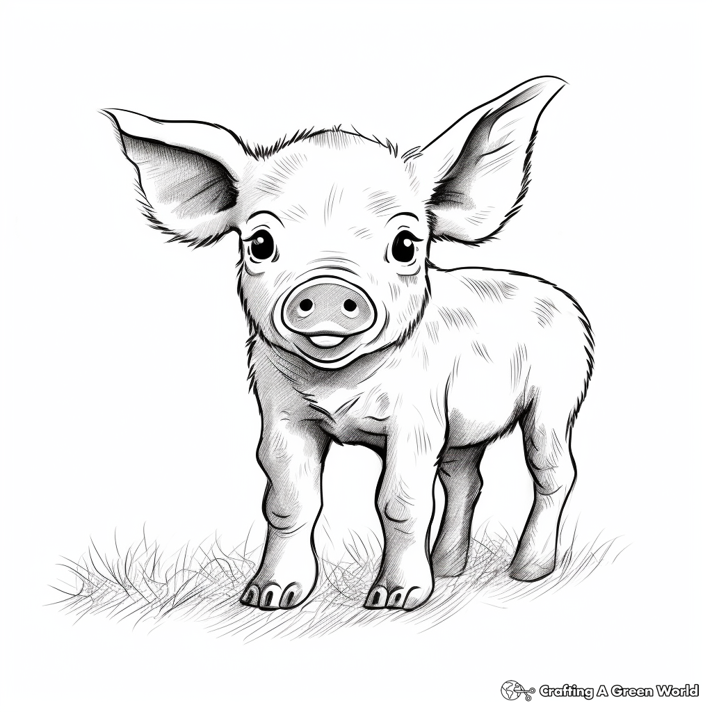 Realistic Pig Coloring Pages