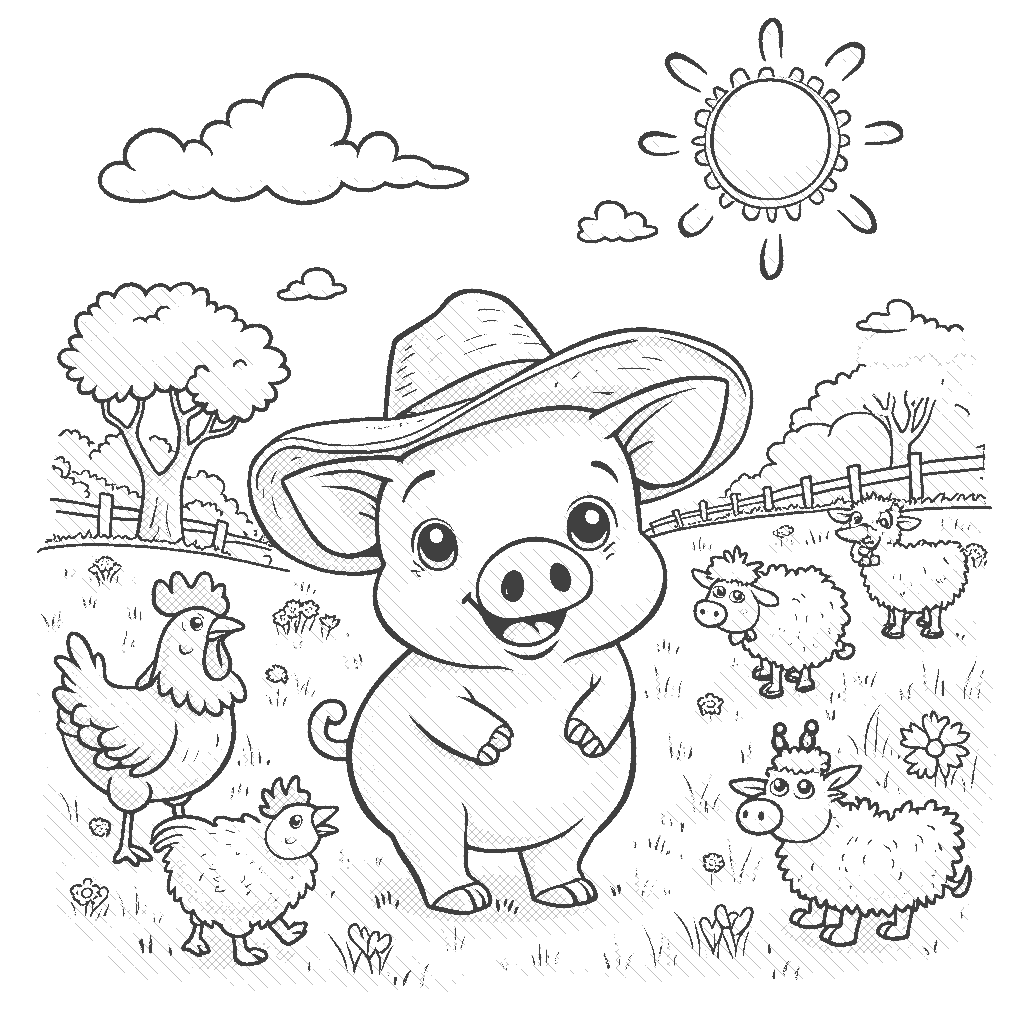 Pigs Coloring Pages ColorAI me