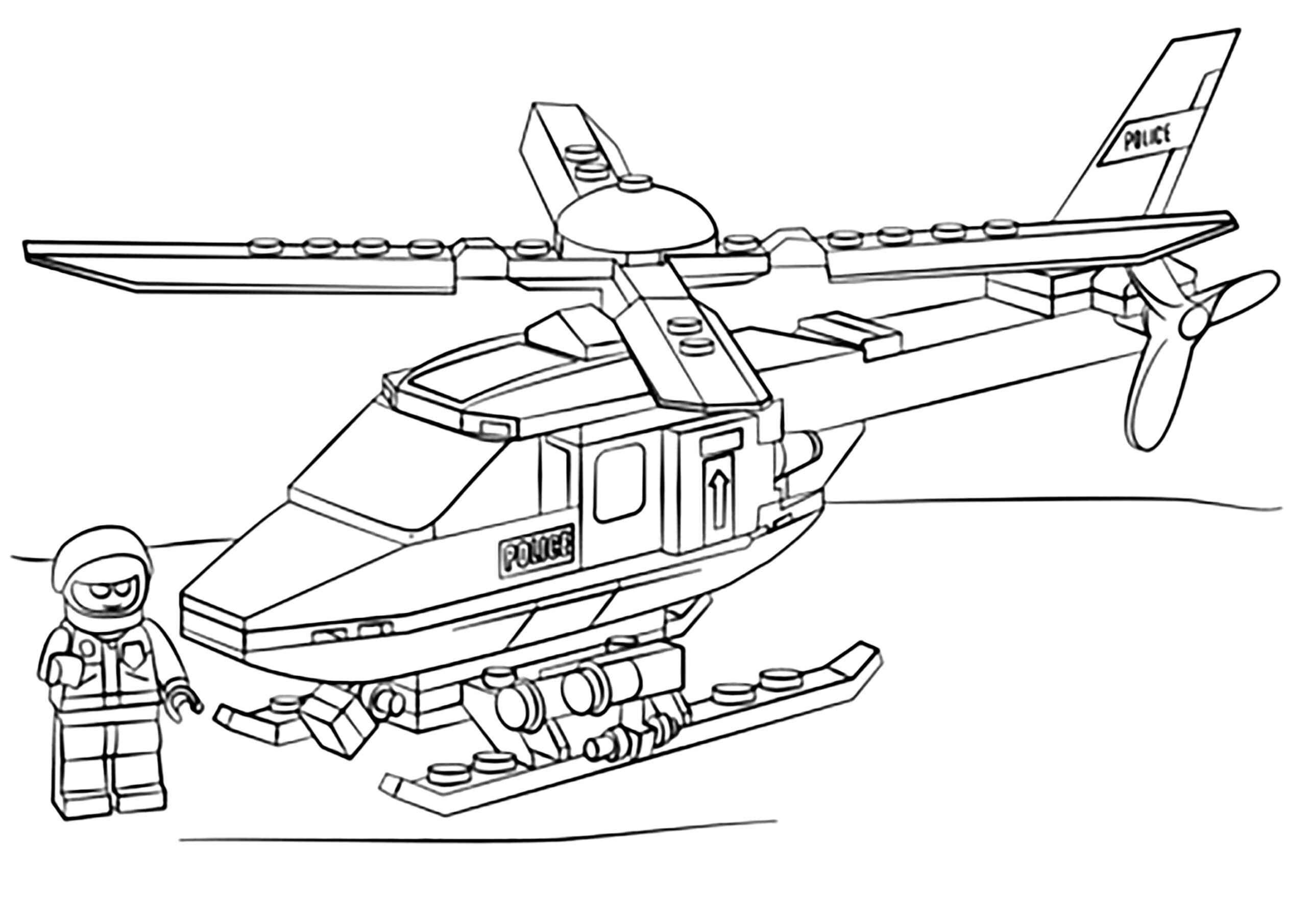 Police Helicopter Lego Coloring Pages Police Helicopter Lego Coloring Pages