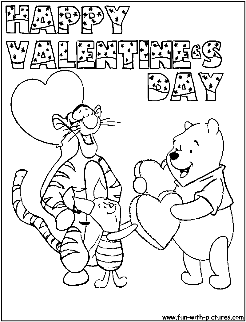 Pooh Valentinesday Coloring Page Pooh Valentinesday Coloring Page