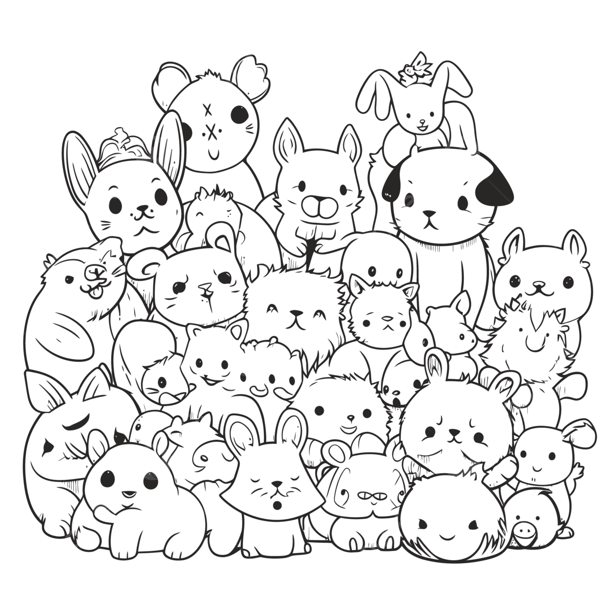 Premium Vector Cute Animal Coloring Pages For Kids Worksheets Library Premium Vector Cute Animal Coloring Pages For Kids Worksheets Library