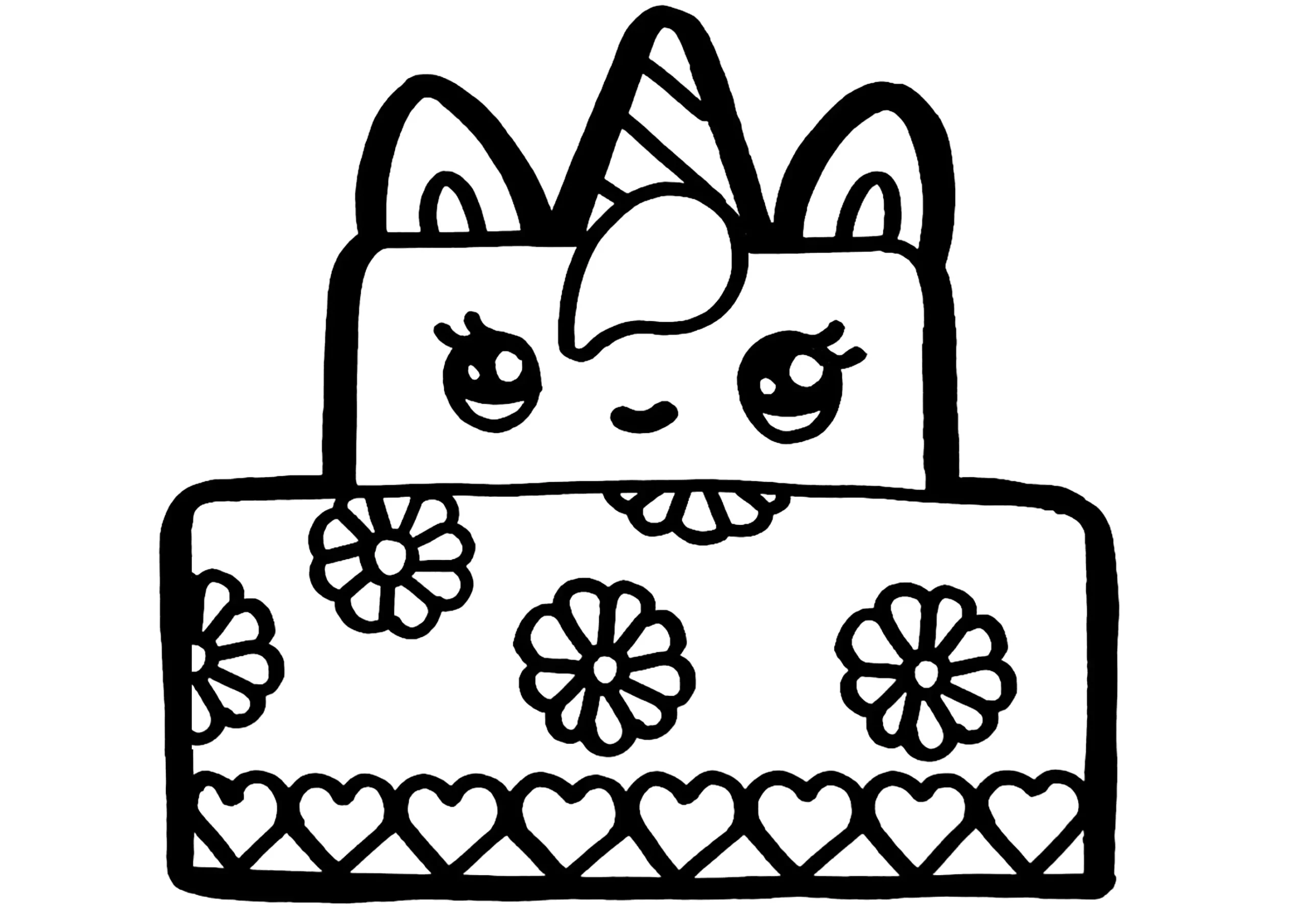 Pretty Unicorn Cake Kawaii Coloring Pages Pretty Unicorn Cake Kawaii Coloring Pages