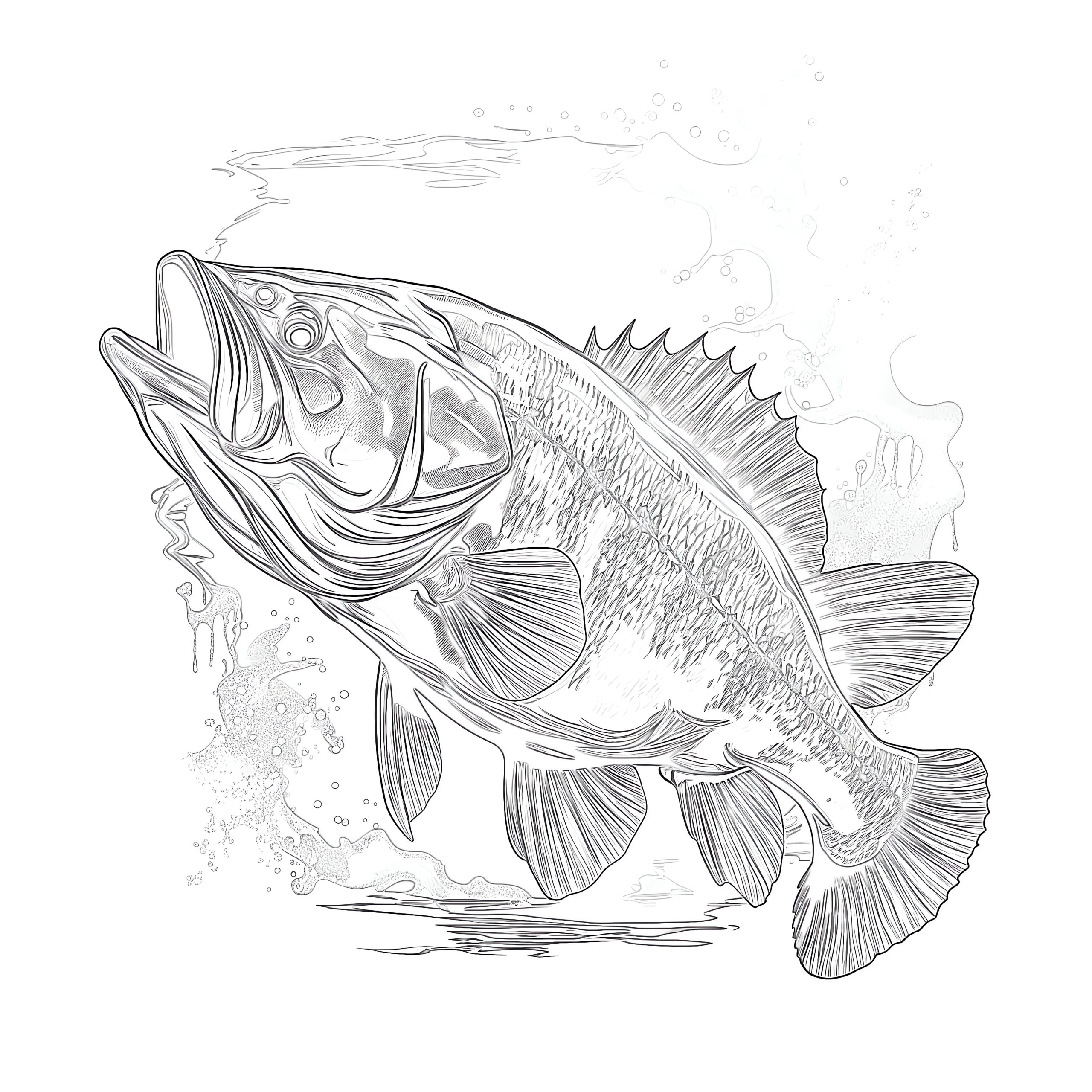 Printable Bass Fish Coloring Pages Coloring Pages Mimi Panda