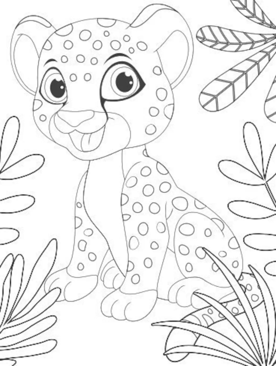 Printable Cheetah Coloring Pages Easy Fun Coloring Book Etsy Printable Cheetah Coloring Pages Easy Fun Coloring Book Etsy