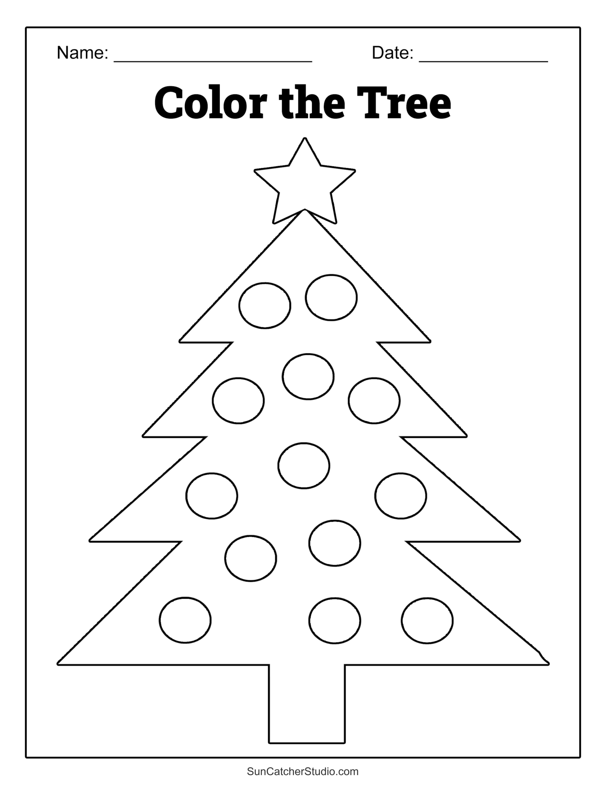 Printable Christmas Tree Coloring Pages And Sheets Free Printables Monograms Design Tools Patterns DIY Projects