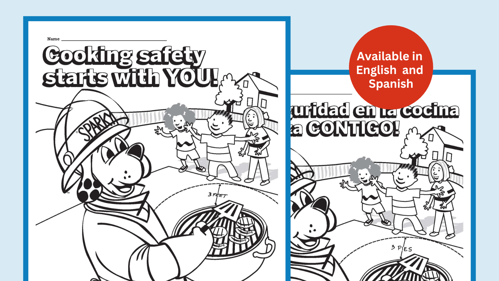 Printable Cooking Safety Coloring Page English And Spanish Sparky School House Printable Cooking Safety Coloring Page English And Spanish Sparky School House