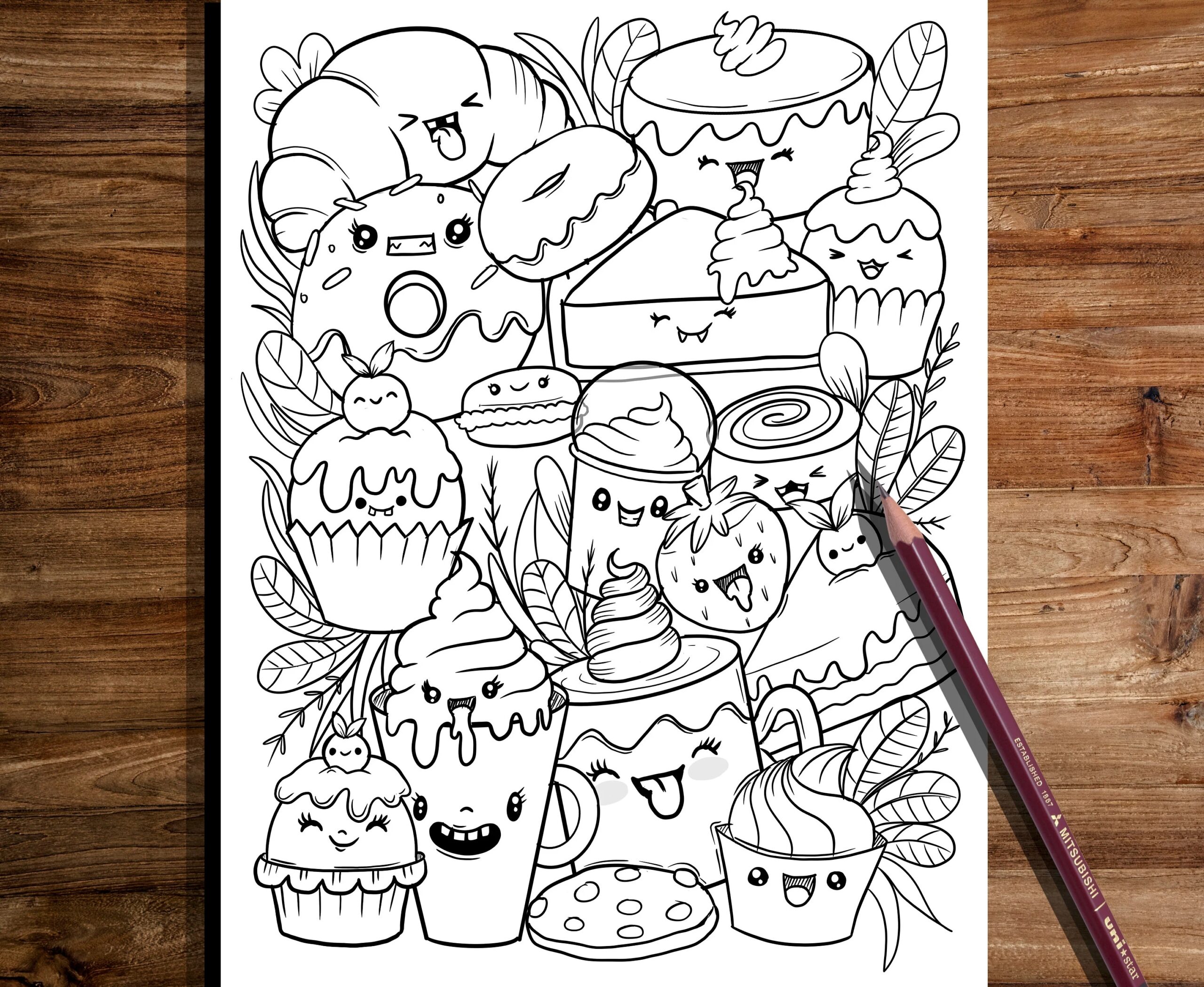 PRINTABLE Cute Dessert Coloring Page Hand drawn Coloring Sheet Sweet Kawaii Doodles Coloring Page Kids Coloring Page Adult Coloring Etsy Hong Kong PRINTABLE Cute Dessert Coloring Page Hand drawn Coloring Sheet Sweet Kawaii Doodles Coloring Page Kids Coloring Page Adult Coloring Etsy Hong Kong