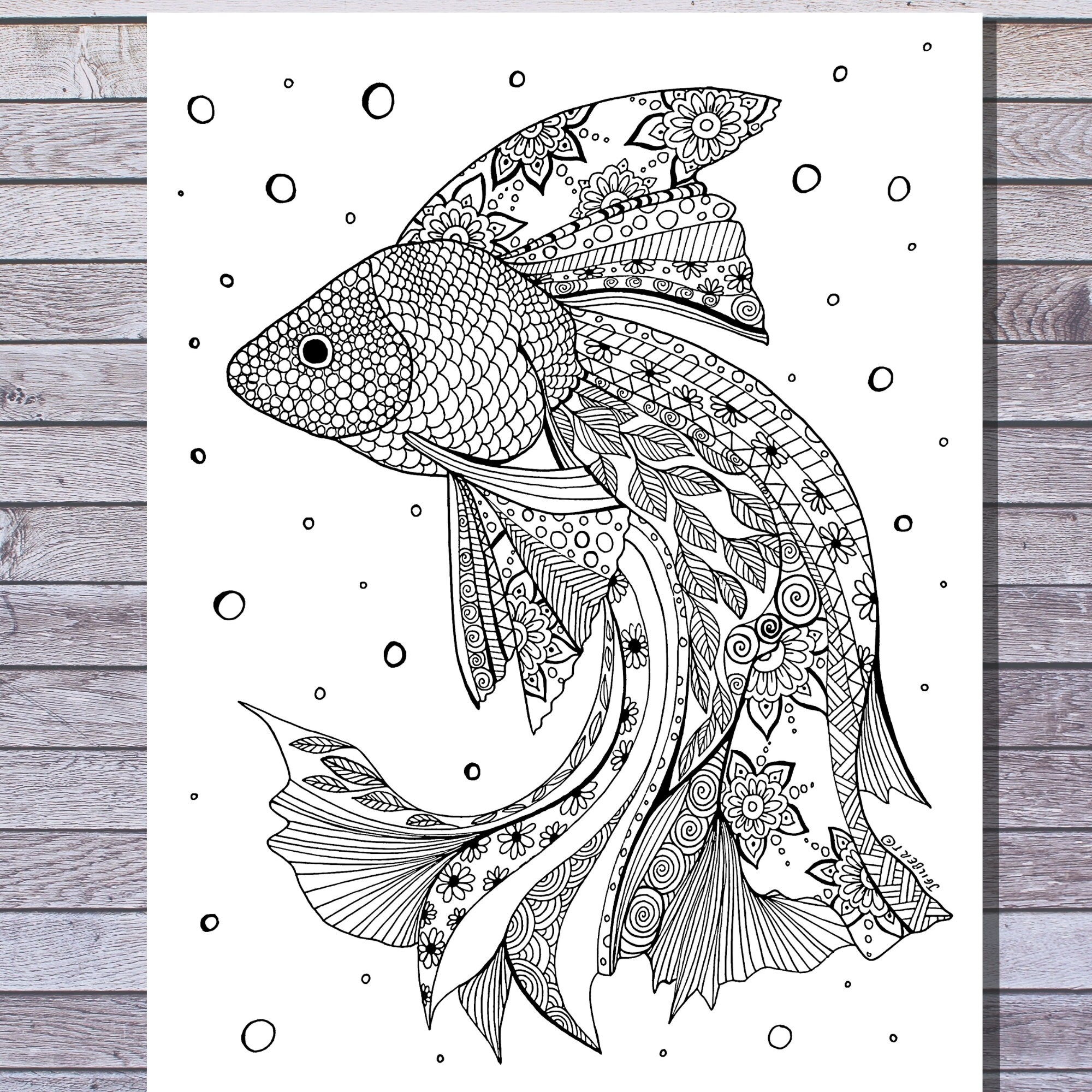 Printable Fish Coloring Page Instant Digital PDF Download Hand Illustrated Coloring Sheets Etsy Printable Fish Coloring Page Instant Digital PDF Download Hand Illustrated Coloring Sheets Etsy
