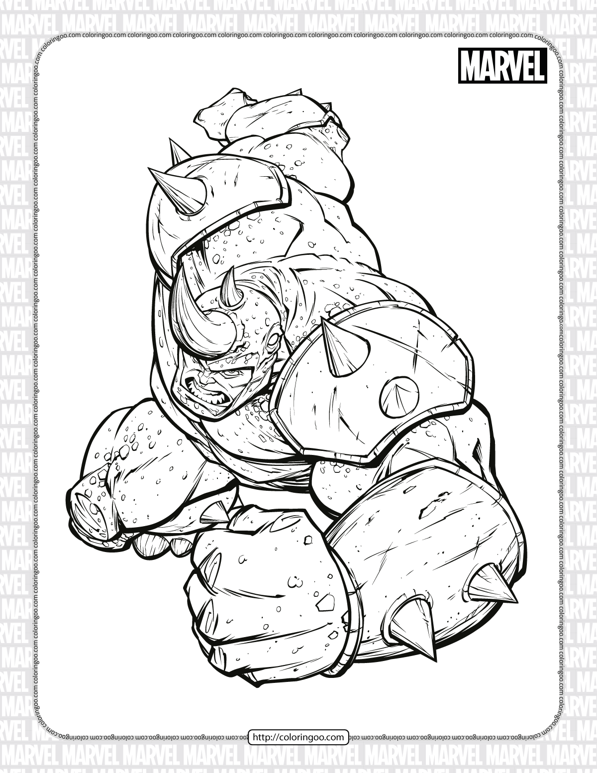 Hulk Vs Rhino Coloring Pages