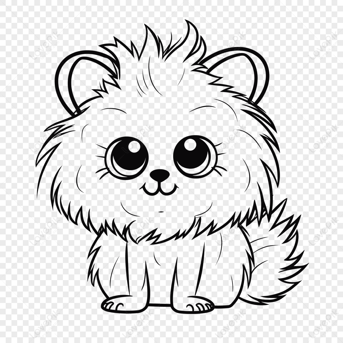 Puppy Dog Coloring Pages With Hair And Big Eyes Outline Sketch Drawing Vector Thick Lines Page Sketch PNG Image Image And Picture For Free Download Lovepik