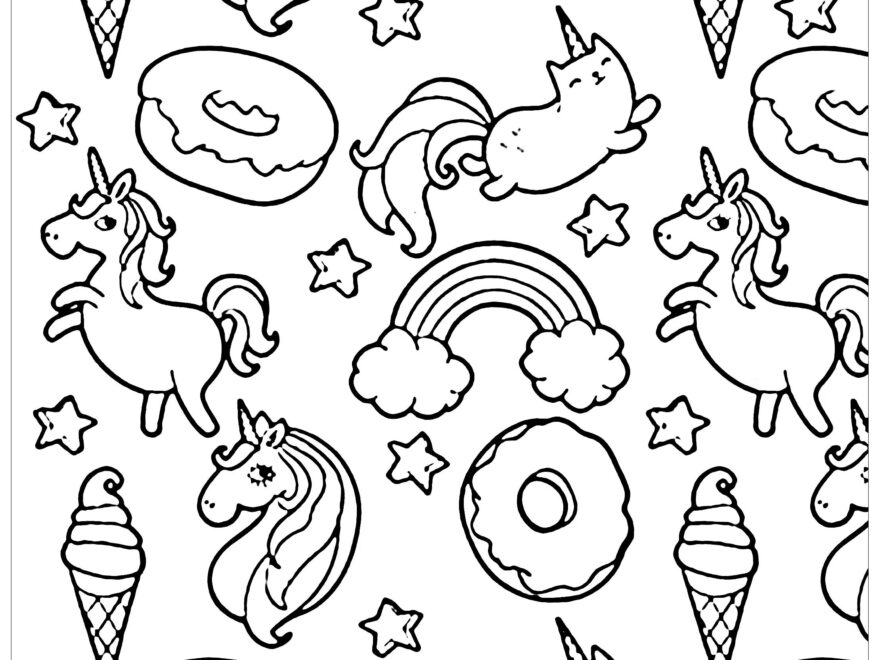 Pusheen Donuts And Unicorn Doodle Art Doodling Coloring Pages For Adults Page Quotes coloring valentine s day