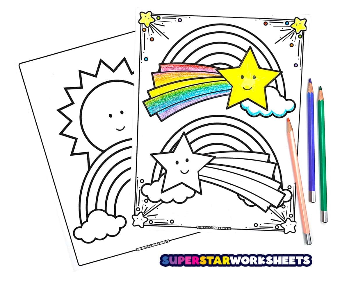 Rainbow Coloring Pages Free Printables Superstar Worksheets