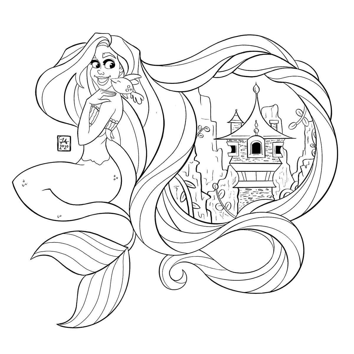 Rapunzel Mermaid 2 Images Behance Rapunzel Mermaid 2 Images Behance