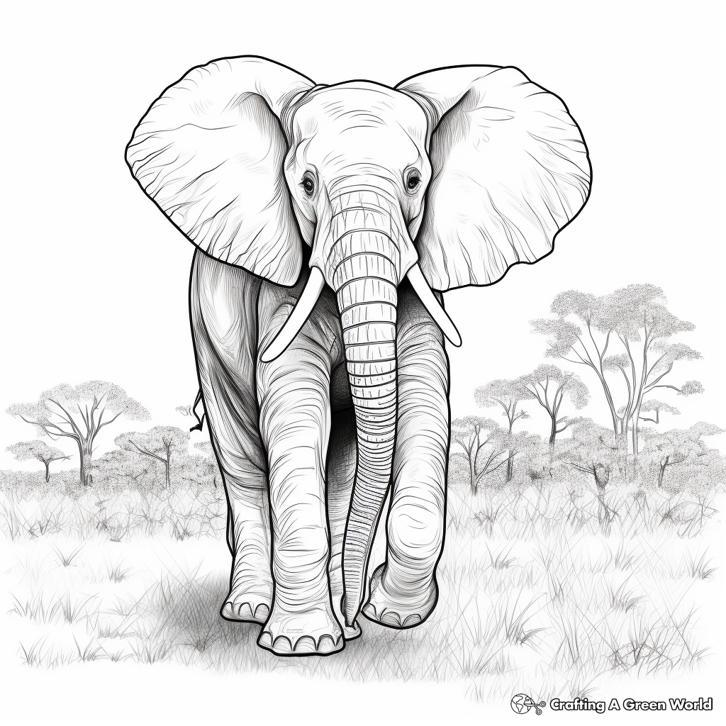 Realistic Elephant Coloring Pages Free Printable Realistic Elephant Coloring Pages Free Printable