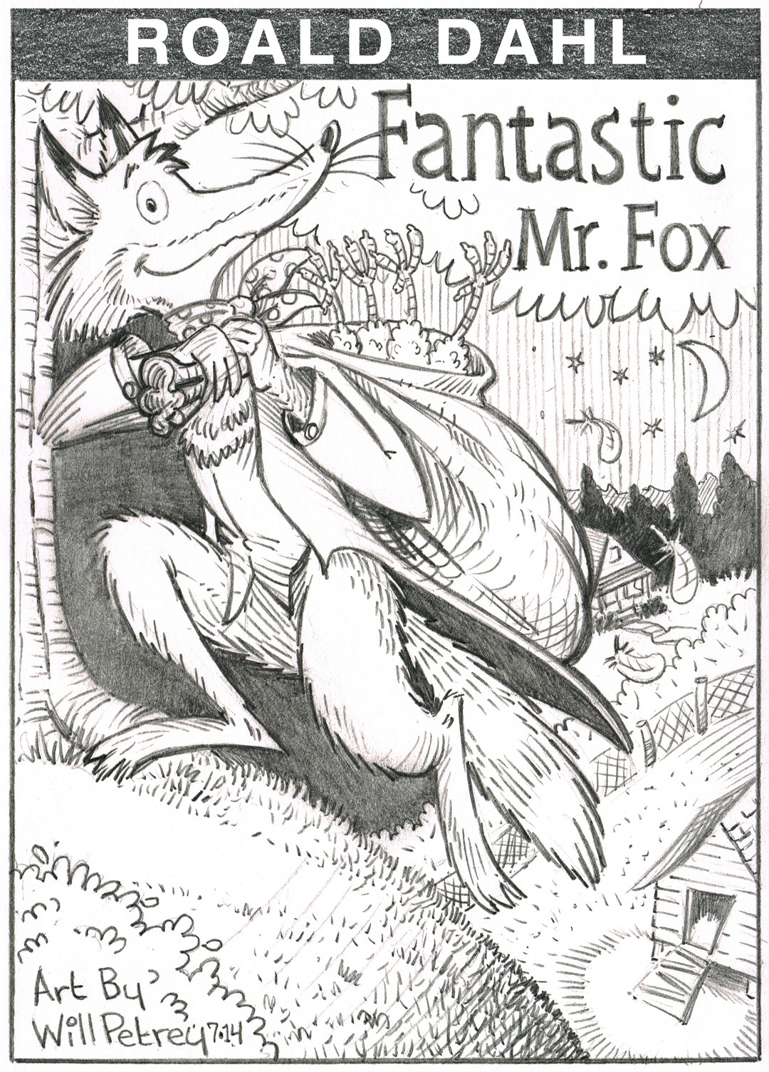 Roald Dahl Fantastic Mr Fox Cover Sketch Behance Roald Dahl Fantastic Mr Fox Cover Sketch Behance
