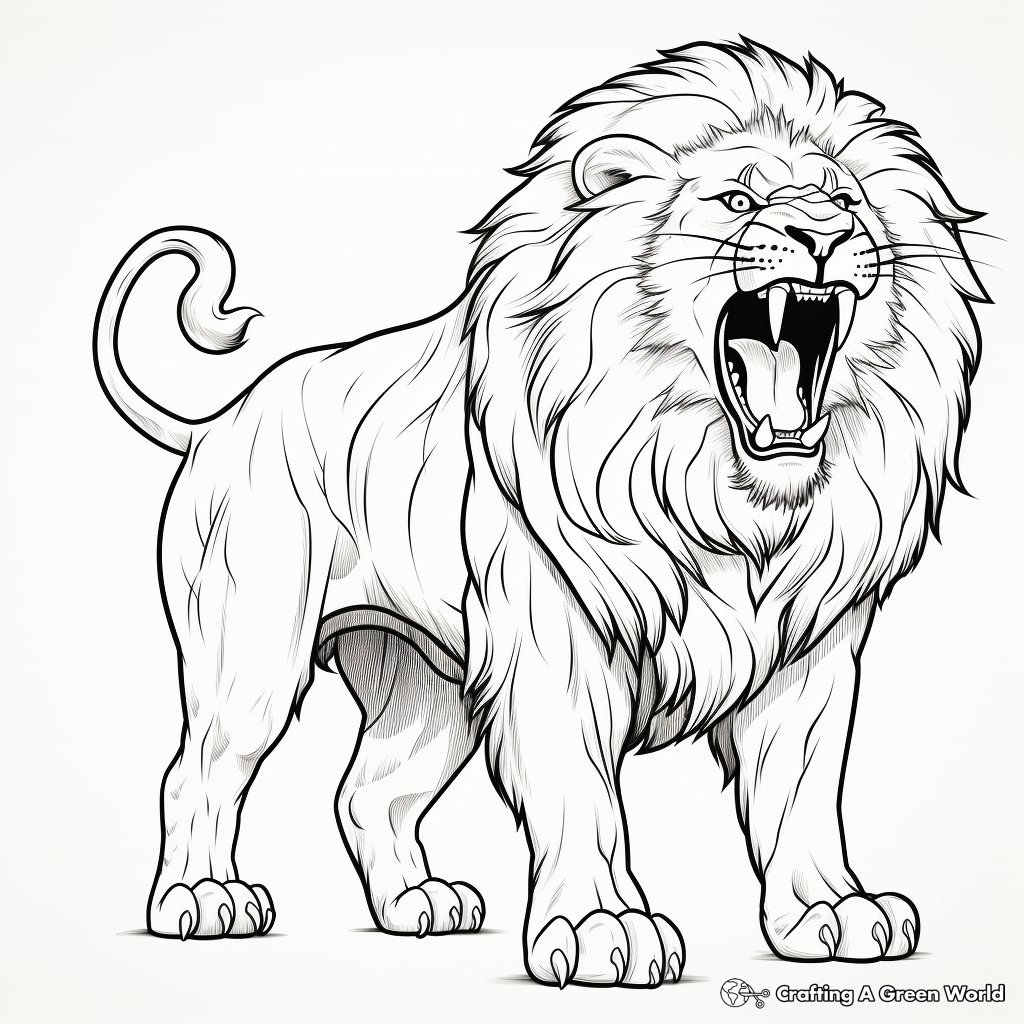 Roaring Lion Coloring Pages Free Printable 