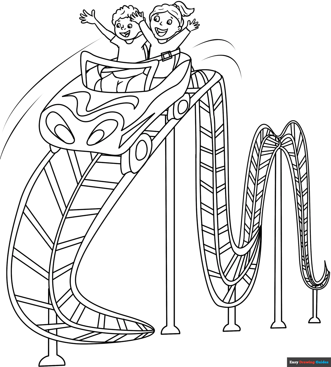 Roller Coaster Coloring Pages For Kids Roller Coaster Coloring Pages For Kids